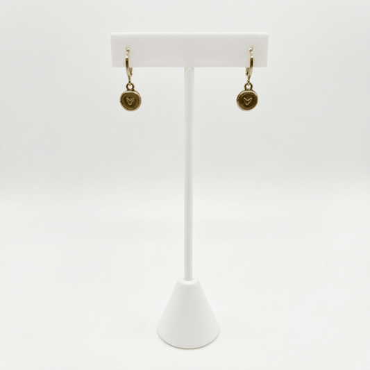 Circle with Heart Earrings