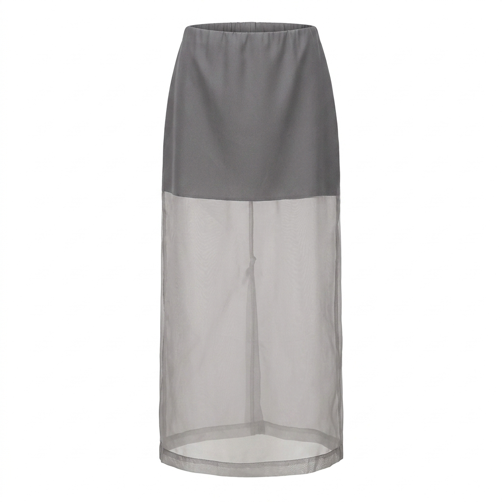 Woven Sheer Overlay Skirt