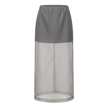 Woven Sheer Overlay Skirt