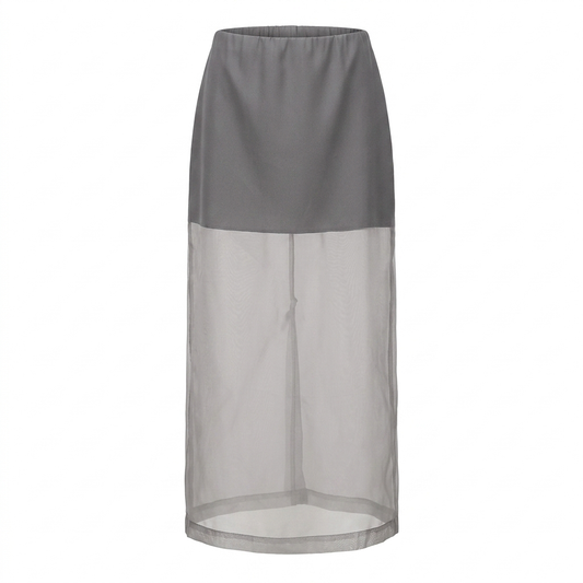 Woven Sheer Overlay Skirt