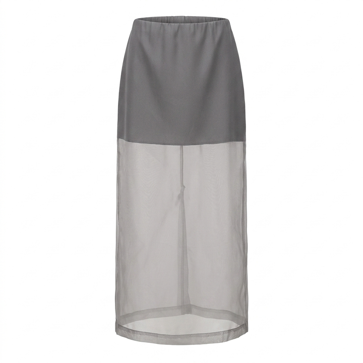 Woven Sheer Overlay Skirt