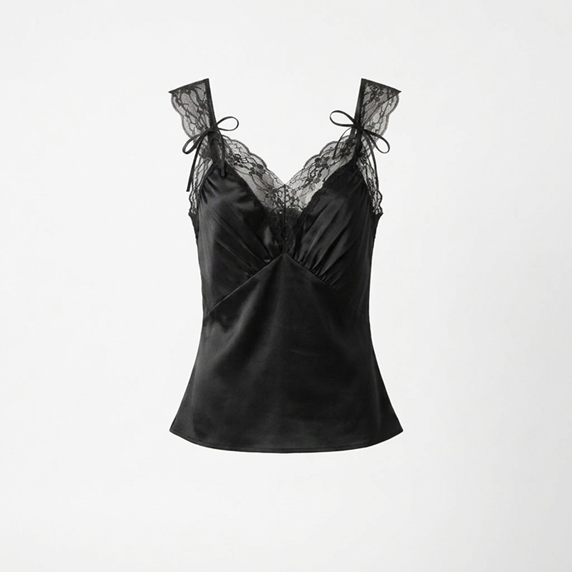 Black Lace Cami Mini Top
