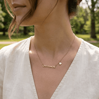 The Love You More Bar Necklace in 10K Rose Gold