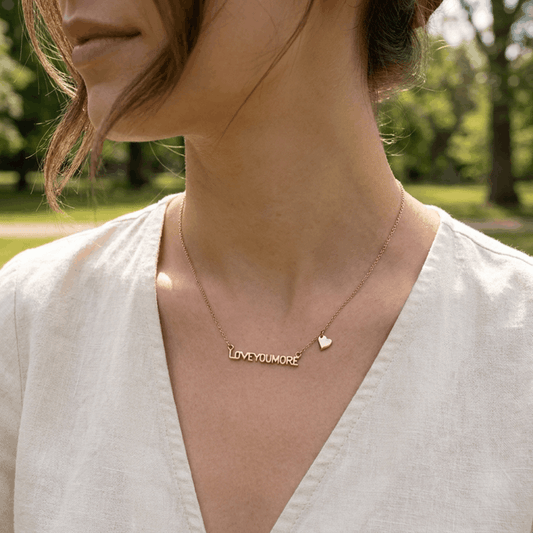 The Love You More Bar Necklace in 10K Rose Gold
