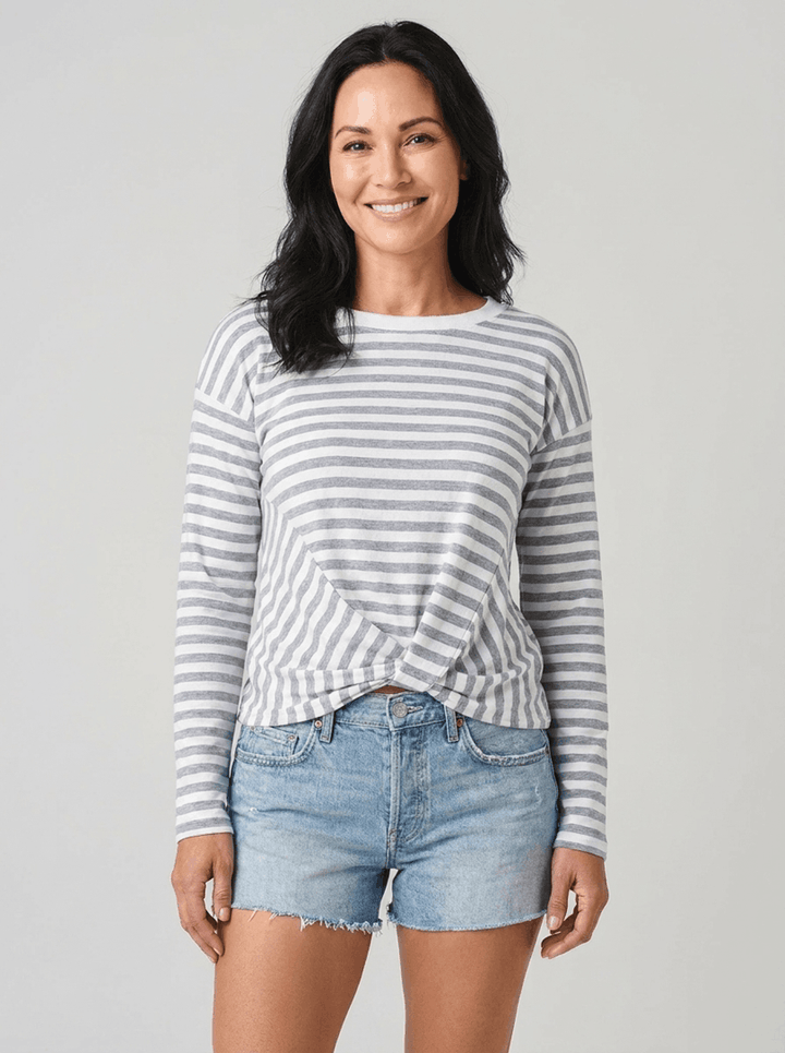 Stripe Front Knot Shirt