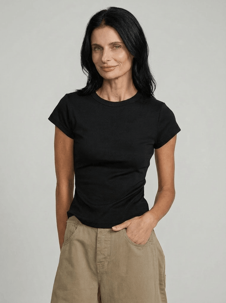 Cotton Basic Fitted T-Shirt