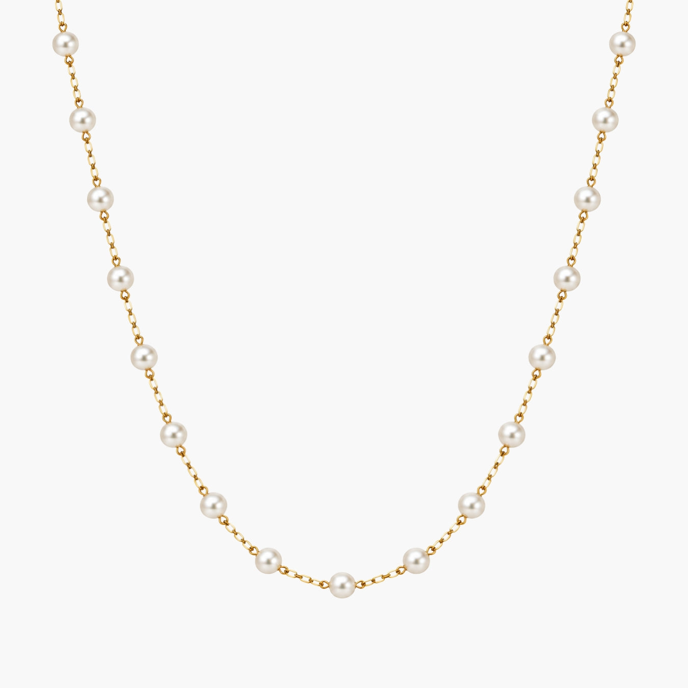 Dainty Pearl Long GG Necklace