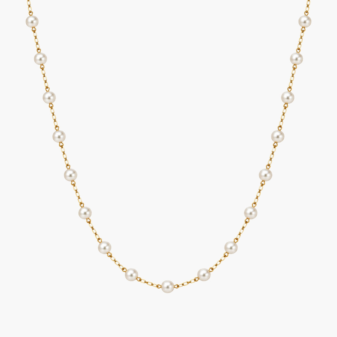 Dainty Pearl Long GG Necklace