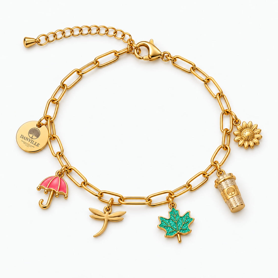 Flannel and Foliage Charm Bracelet