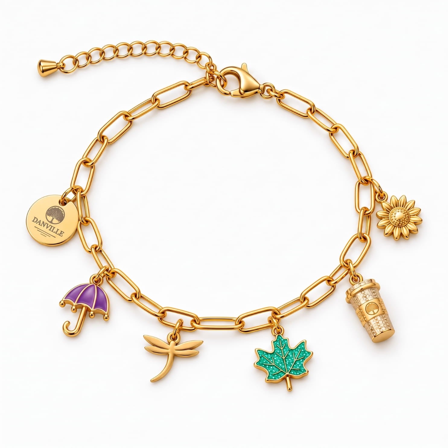 Flannel and Foliage Charm Bracelet