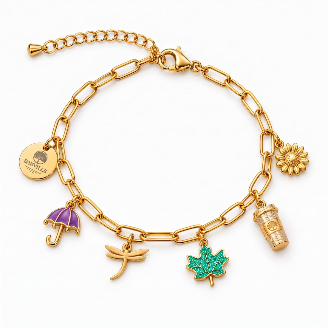 Flannel and Foliage Charm Bracelet