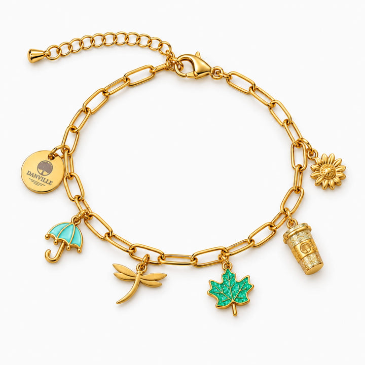 Flannel and Foliage Charm Bracelet