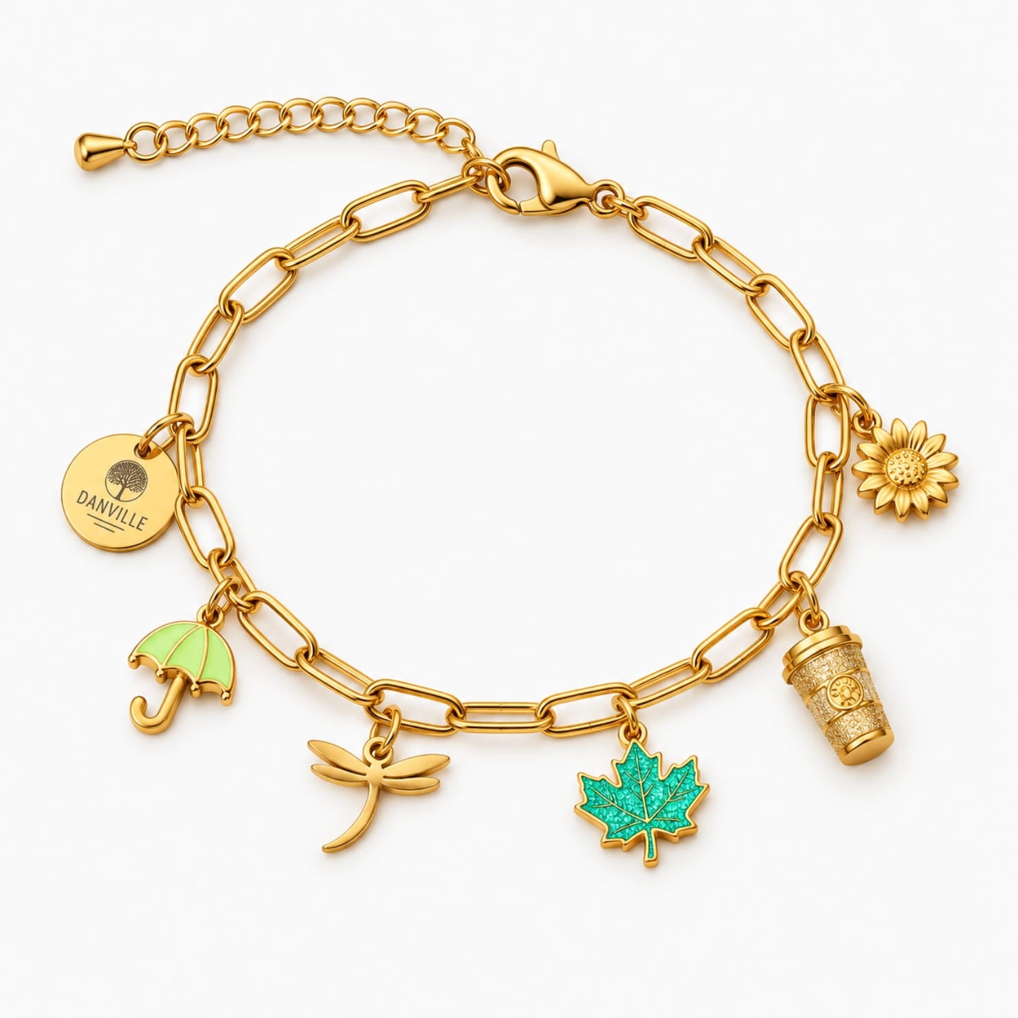 Flannel and Foliage Charm Bracelet