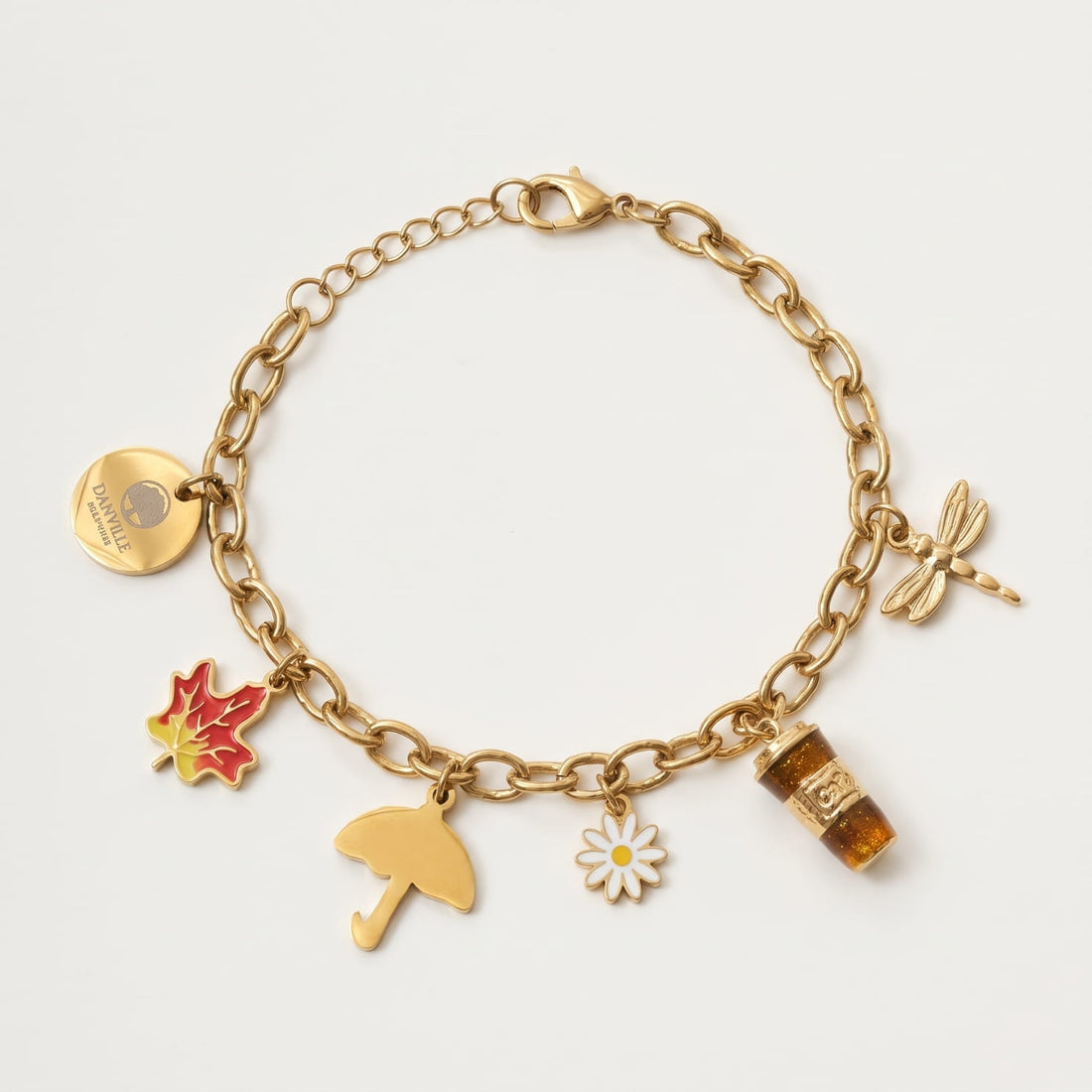 Flannel and Foliage Charm Bracelet