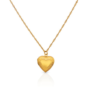 Open Your Heart Locket Gold Necklace