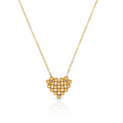 Bead Heart Gold Necklace