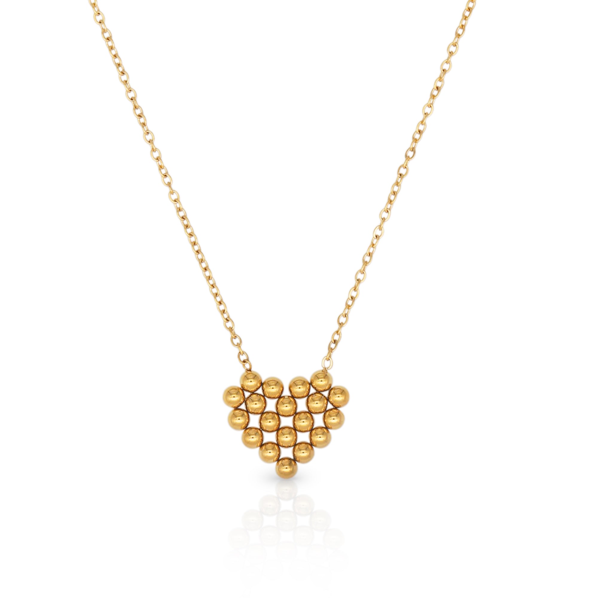 Bead Heart Gold Necklace