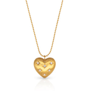 The Rhinestone Cowgirl Heart Gold Necklace
