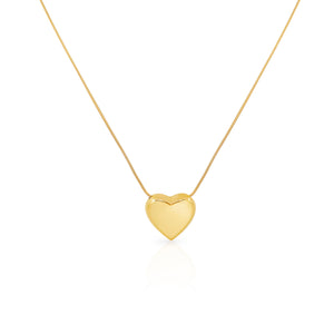 The Stole Your Heart Puff Gold Necklace