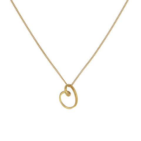The Scribble Heart Gold Necklace