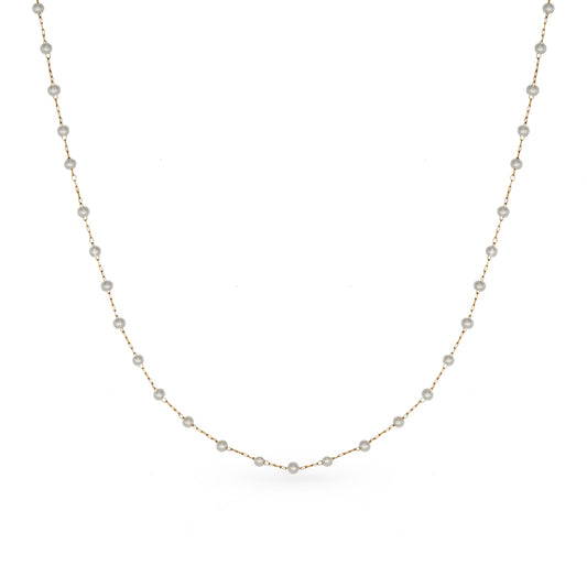 Dainty Pearl Short GG Gold Necklace