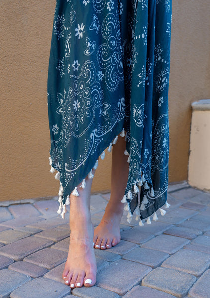 Sheer Paisley Scarf Dress & Beach Cover Up