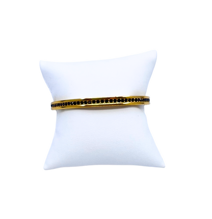 Black Rhinestone Channel Cuff