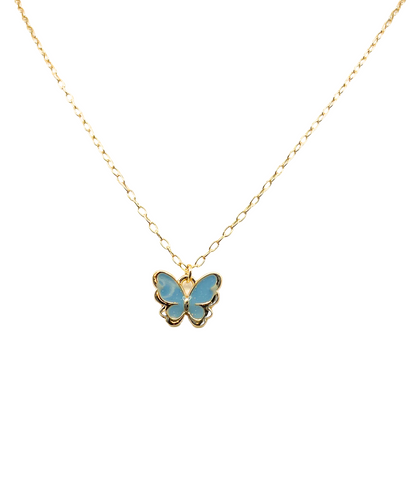 Colorful Butterfly Gold Necklace