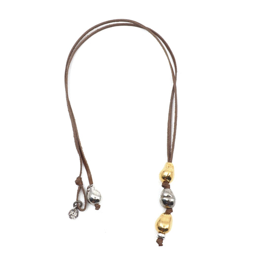 The Victoria Necklace in Gold & Silver Beads