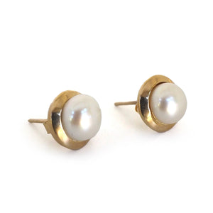 The Whitney Pearl Studs in 10K Gold