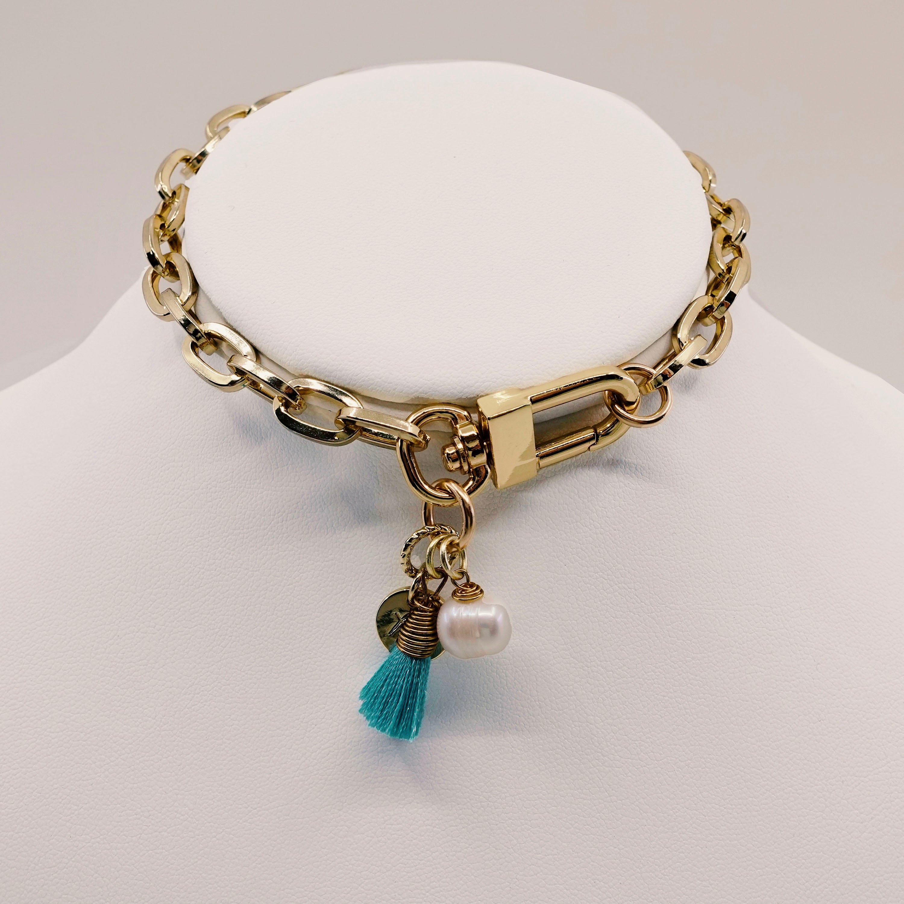 Ibiza for Lola - Gold Chain Dog Collar