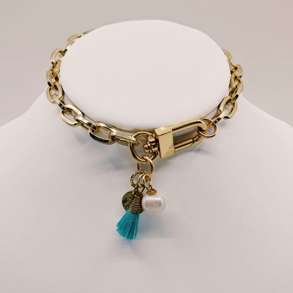 Ibiza for Lola - Gold Chain Dog Collar