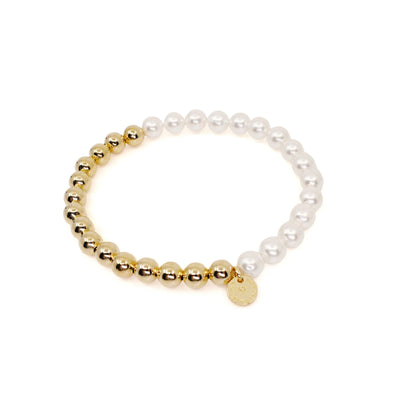 Eternity Pearl Bracelet in Gold
