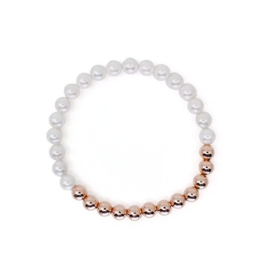 Eternity Pearl Bracelet in Rose Gold