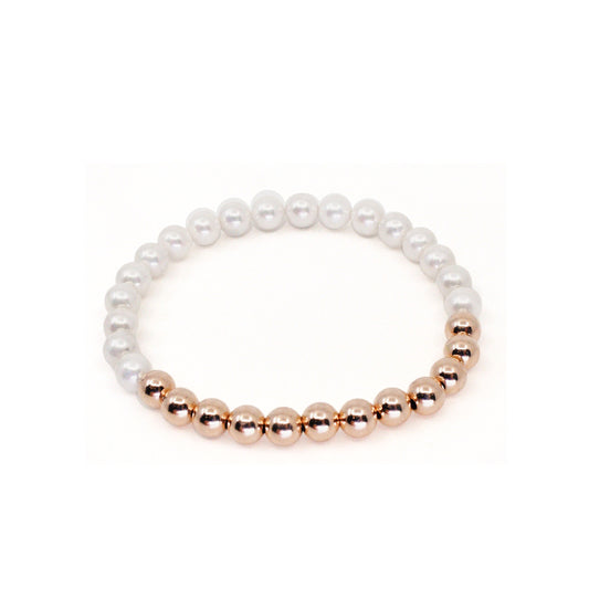 Eternity Pearl Bracelet in Rose Gold