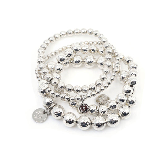 Eternity Bracelet in Silver Hammered