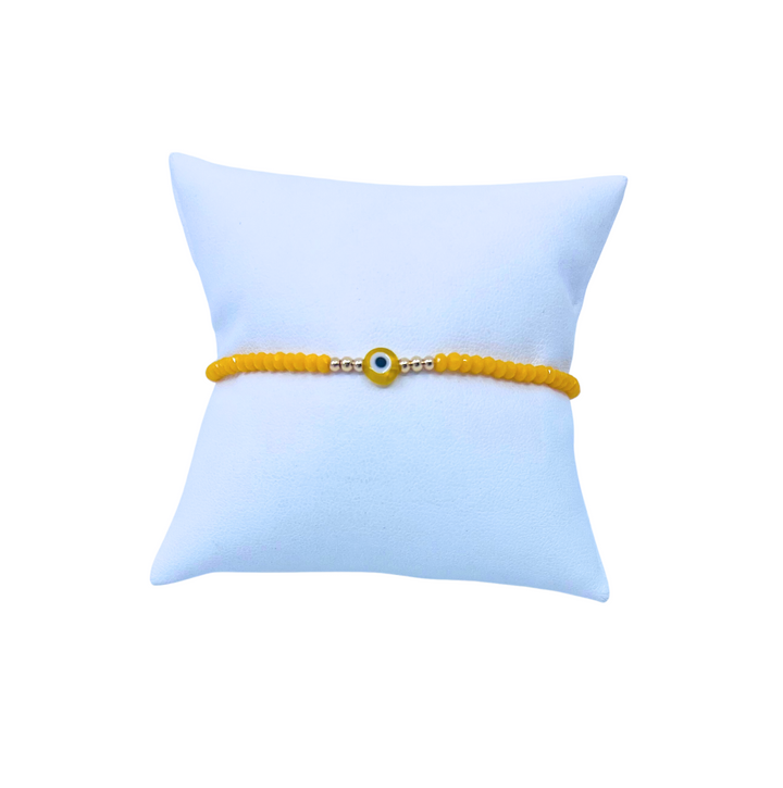 Evil Eye & Stones Cord Bracelet