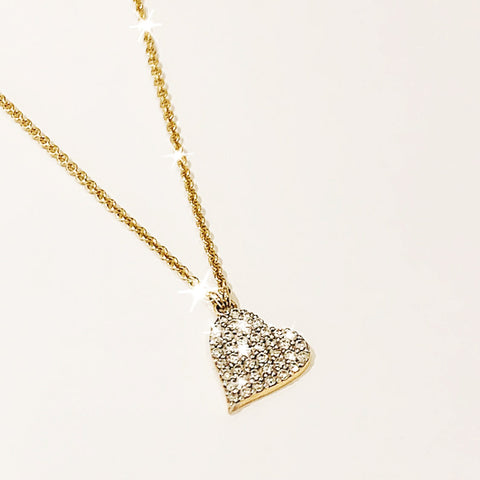 The Lovely Heart Necklace in White Diamond & 14K Gold