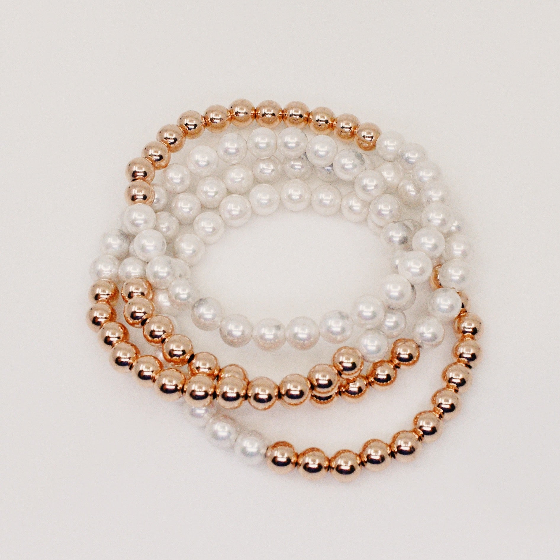 Eternity Pearl Bracelet in Rose Gold