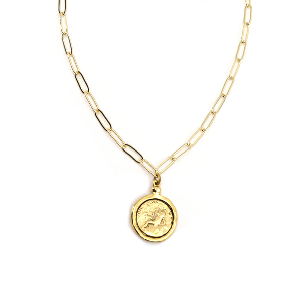 Goddess Necklace - Gold Paperclip Chain