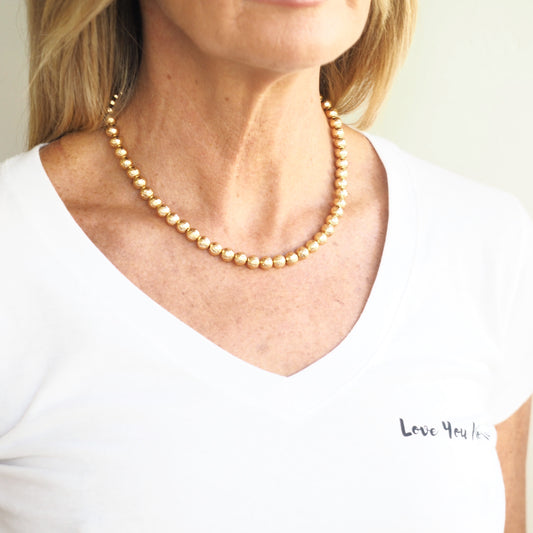 Eternity Hammered Necklace in Gold