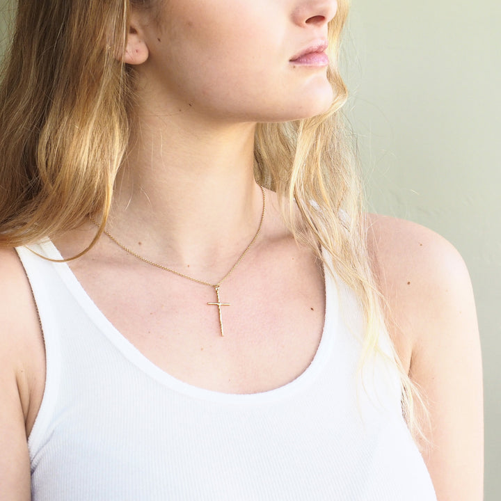 Gold Plated Cross My Heart Necklace