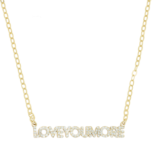 The Love You More Gold Horizontal Necklace Bling
