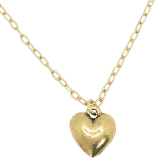 Puffy Gold Heart Necklace