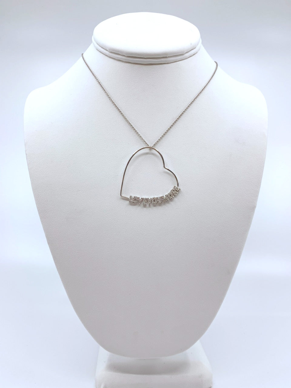 Lucy Love Necklace in White Diamonds and White Gold