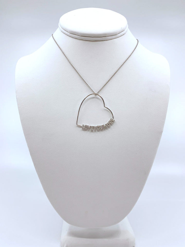 Lucy Love Necklace in White Diamonds and White Gold