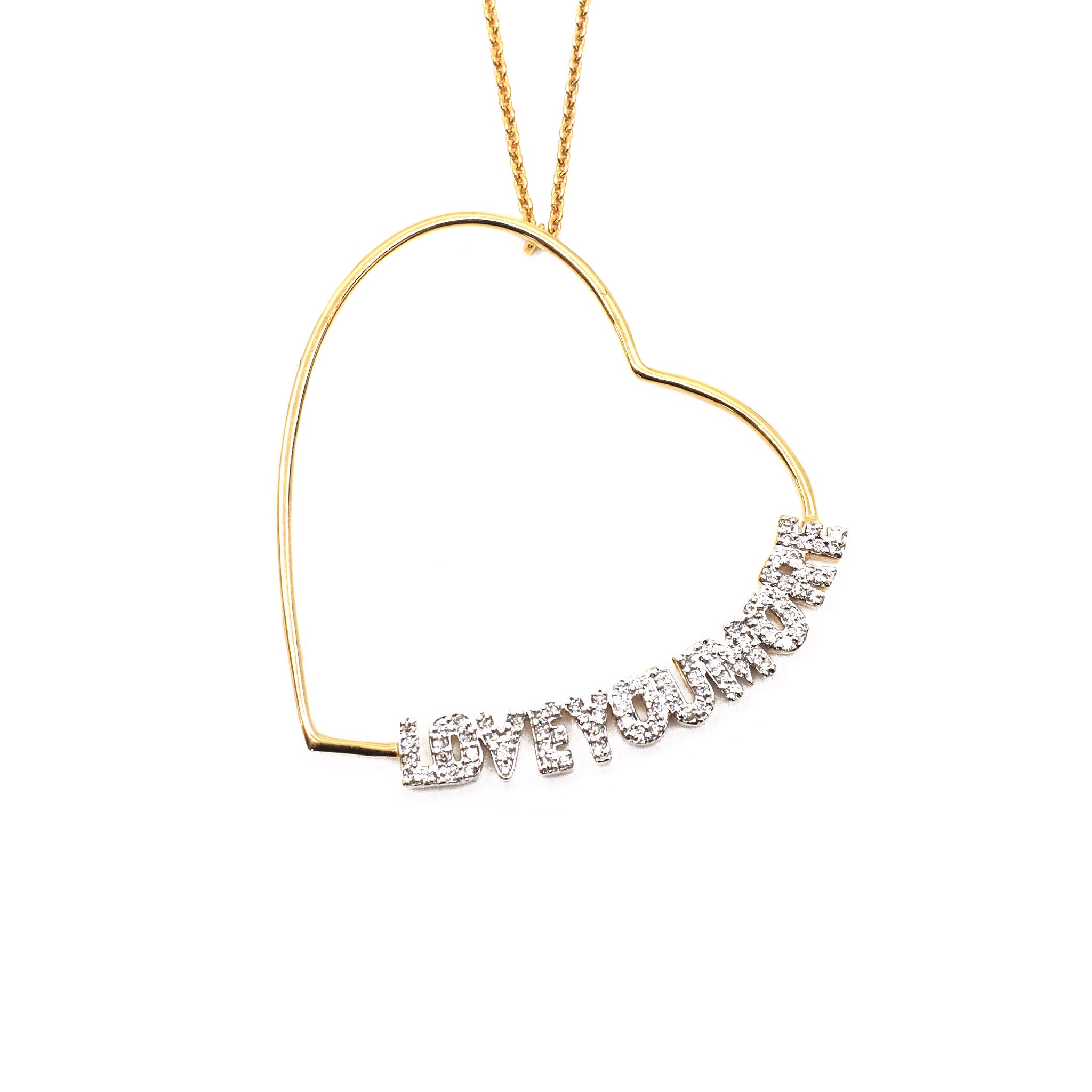 The Lucy Love Necklace in White Diamonds and Gold