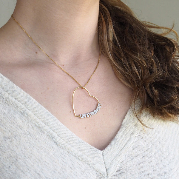 The Lucy Love Necklace in White Diamonds and Gold