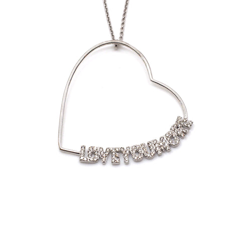 The Lucy Love Necklace in White Diamonds and White Gold