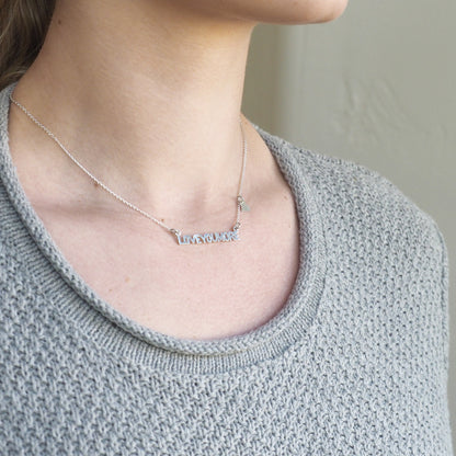 The Love You More Bar Necklace in Sterling Silver